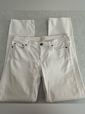 J.CREW Women's Jeans White 27/31 Stretch Skinny Slim Denim 5-Pocket Button Zip